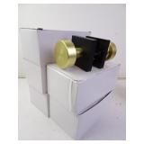 Set of 6 Modern Brass Colored Door Knobs