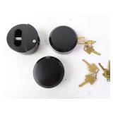 Three Puck Locks for Trailers w/ 6 Matching Keys
