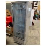 Tall Showcase Display Cooler on Wheels - Untested