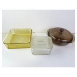 Lot of 3 Vintage Glass Food Storage -