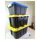 Three Storage Totes with Lids