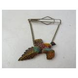 Carved Wooden Pheasant Tie Clip