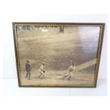 Vintage Babe Ruth Cardboard Photo Print in Frame