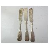 Lot of 3 Sterling Silver Fiddle Style