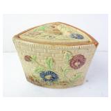 Vintage Triangular Japan Majolica Design Biscuit