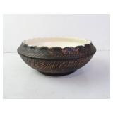 Vintage McCoy African Pattern Ceramic Bowl 9"