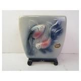Vintage Royal Copley Raised Koi Fish Ceramic Vase