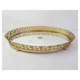 Vintage Feminique 24kt Gold Plated Mirror Tray