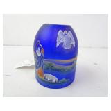 Hand Painted Fenton Cobalt Glass Shepherds &