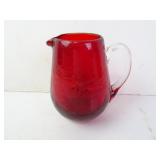 Vintage Pilgrim Ruby Crackle Small Glass Pitcher