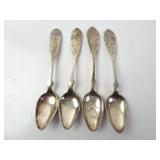 Lot of 4 Antique 81.3% Finnish Silver Spoons