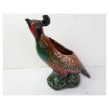 9" Tall Vintage MCM Ceramic Quail Planter