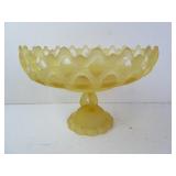 Vintage Westmoreland Yellow Satin Glass Compote