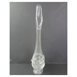 13.5" Viking Glass Swung Vase with Cabbage Leaf