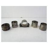 Lot of 5 Antique Silver Plated Napkin Rings
