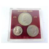 1976 Bicentennial Coin Set in Display Case - Ike