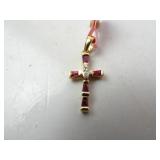 Sterling Silver Vermeil Ruby & Diamond Small