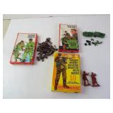 Lot of 3 Small WWII Model Soldiers Sets in Box -