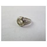 Vintage White Gold-Filled Size 10 Ring with Faux