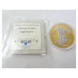 Platinum Layer Accented Gold Eagle Replica