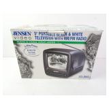 New Jensen 5' Portable Black & White TV with