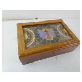 Jewelry Box with Pressed Butterfly - Working Lock