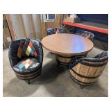 Vintage MCM Brother's Patchwork Whiskey Barrel