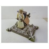 Plastic Figurine on Cast Iron Base - Antique Toy