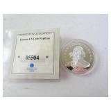 Famous US Coins Dexter Dollar Silver-Plated