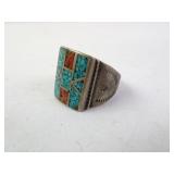 Native American Style Turquoise Size 11 Ring -
