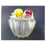M&M Vintage Plastic Candy Dish with Lid