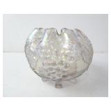 Vintage Pearlescent Carnival Glass Frilled Bowl