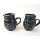 Lot of 2 Black Rifle Coffee Grenade Lidded Mugs