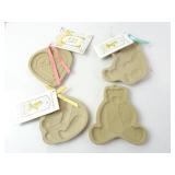 Lot of 4 Ceramic Cookie Molds with Tags - Winnie