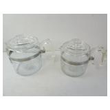 Vintage Pyrex Flameware 6 & 4 Cup Percolator