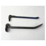 Lot of 2 Small Carpentry Nail Crowbars