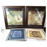 Lot of 4 Decorative Framed Wall Art Prints