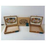 Lot of 3 Green Bay WI Lovely Brand Wood Cigar