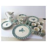 Large Lot of Folkcraft Moose Country Dishware -