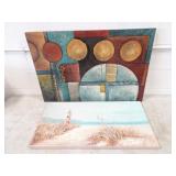 Lot of 2 Canvas Wall Art Prints