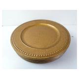 Lot of 10 Bronze Tone Plastic Charger Plates 13"