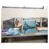 Lot of Misc Canvas Print Military Related Wall