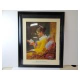 Framed Young Girl Reading Art Print 33"x27"