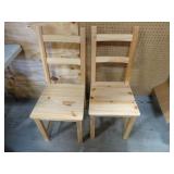 Lot of 2 IKEA IVAR Light Wood Grain Chairs - 18"
