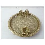 8.75" Pot Metal Hindu Buddha Offering Plate