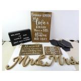 Lot of Wood Wedding Signage - Mr. & Mrs. Honored
