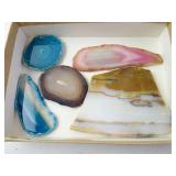 Lot of 5 Colorful Polished Agate Slices