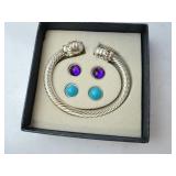 New Silver Plated Interchangeable Stone Cuff