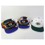Lot of 3 Green Bay Packers Superbowl XXXI Hats