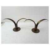 RARE Pair of Antique Ystad Metall Sweden Brass